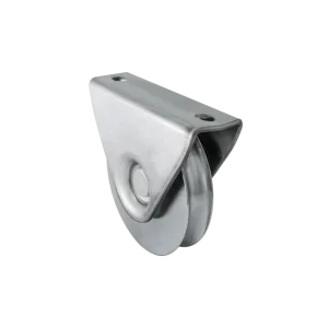 Soporte guía superior con 2 rodillos de nylon ajustables para portón.