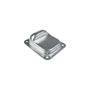 Recibidora de piso embutida de acero galvanizado para pasador de portón.